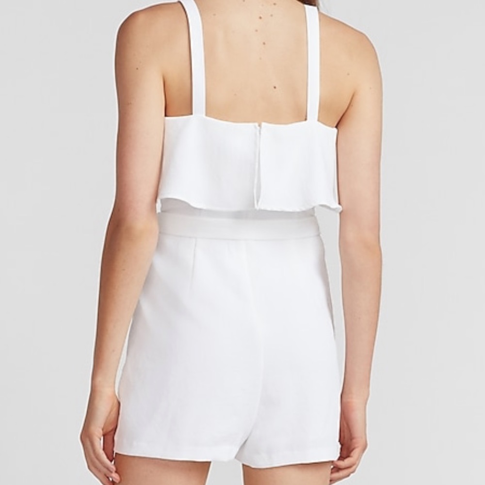 Express White Ruffle Romper - Picture 2 of 7
